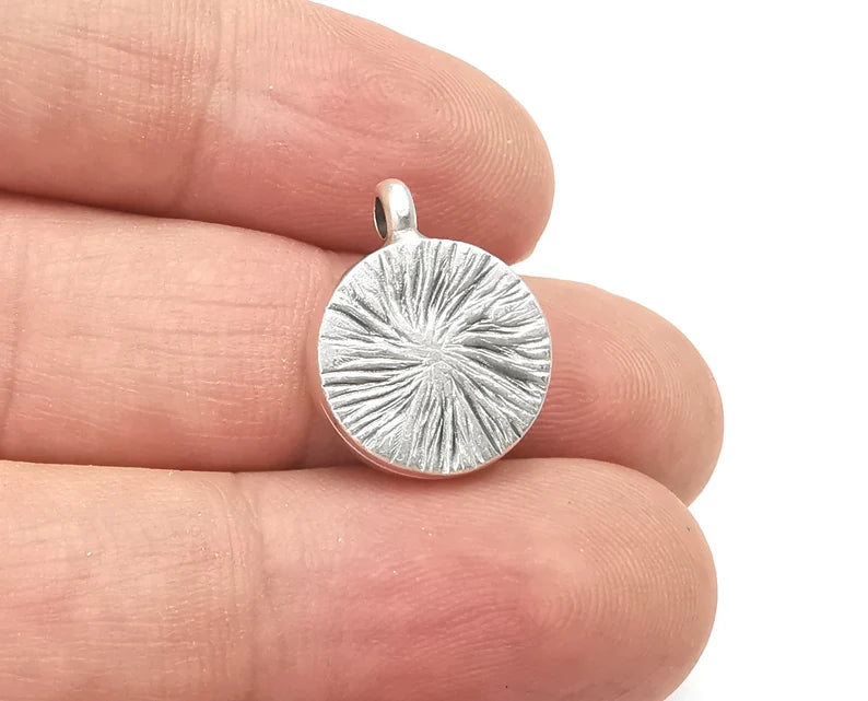 Round Pendant Blanks Resin Bezel Base Mosaic Mountings Antique Silver Plated (10mm Blank Size) G28196