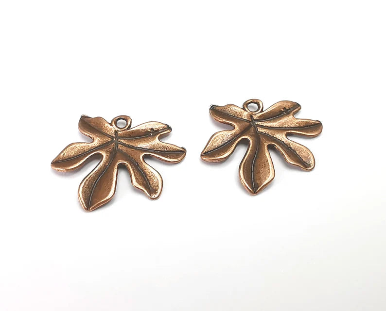 Leaf Charms Antique Copper Plated (24x21mm) G28146