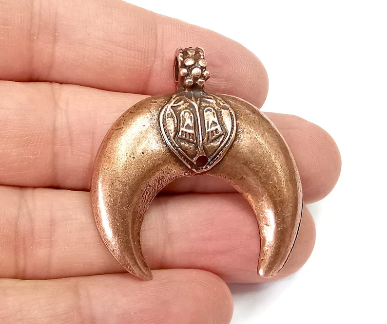 Crescent Pendant Antique Copper Plated (43x39mm) G28148
