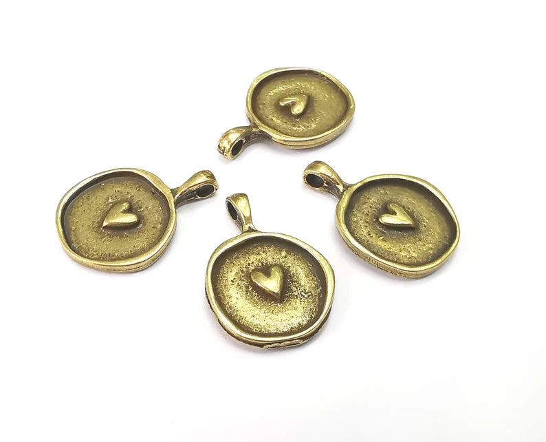 Heart Charms Antique Bronze Plated (24x17mm) G28151