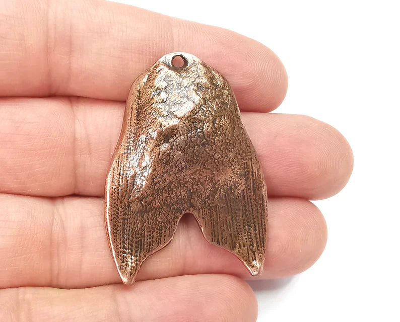 Branch Plant Fish Tail Charms Antique Copper Plated Pendant (43x31mm) G28166