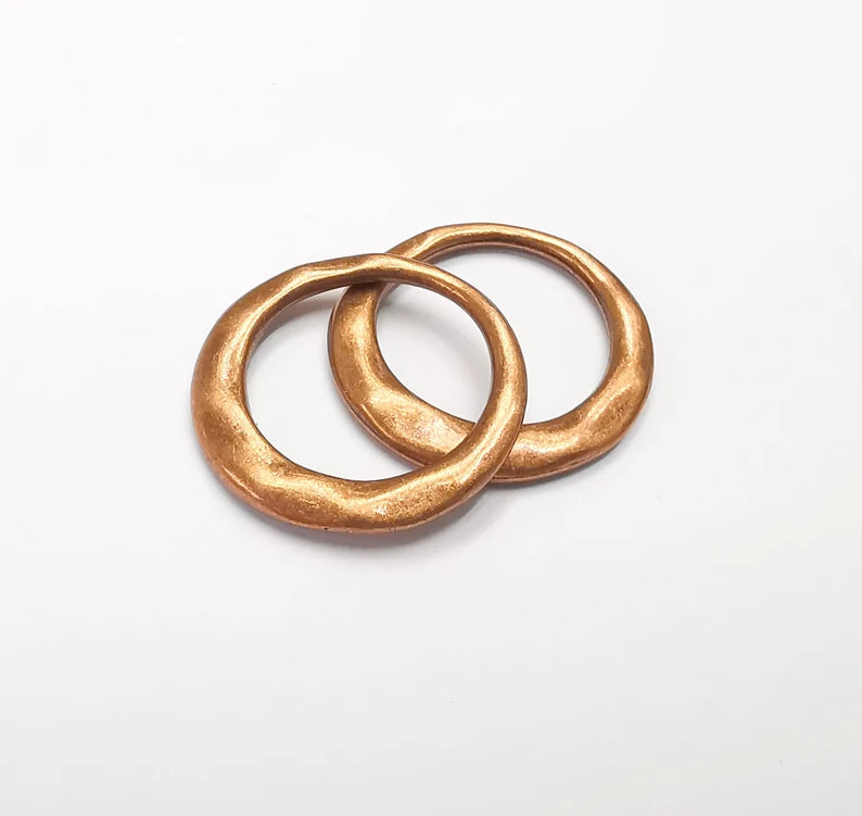 Copper Hoop Circle Connector Charms Findings Antique Copper Plated Circle (25mm) G28177