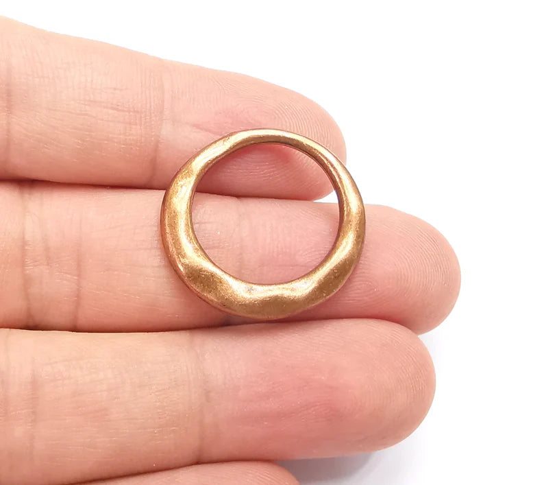 Copper Hoop Circle Connector Charms Findings Antique Copper Plated Circle (25mm) G28177