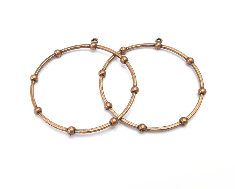 Hoop Charms Antique Copper Plated Circle (54x52mm) G28181