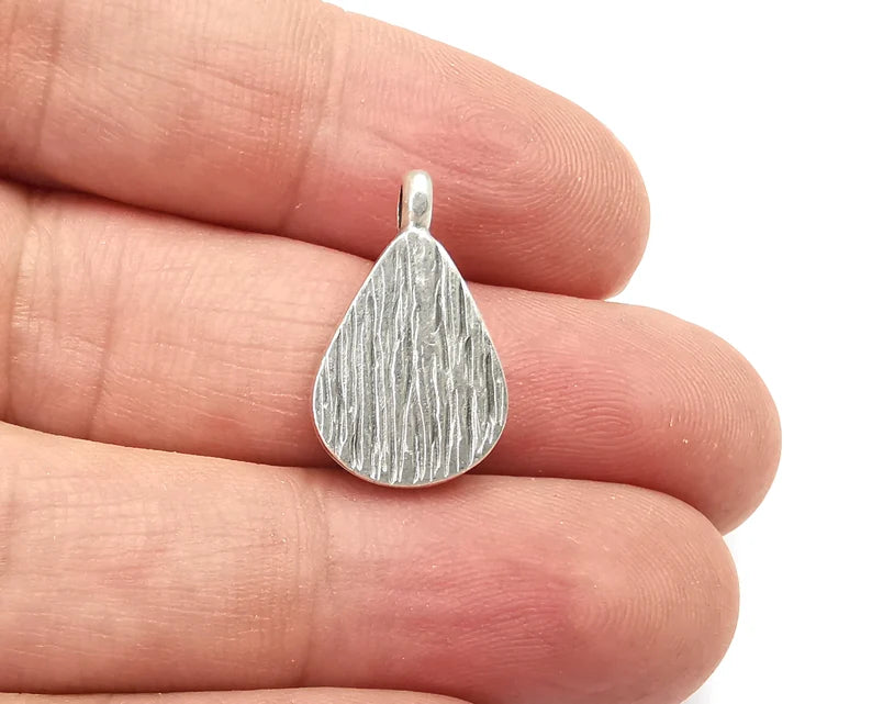 Drop Pear Pendant Blanks Resin Bezel Base Mosaic Mountings Antique Silver Plated (14x10mm Blank Size) G28185