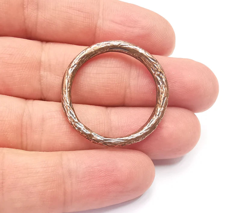 Copper Hoop Circle Connector Findings Antique Copper Plated Circle (32mm) G28190