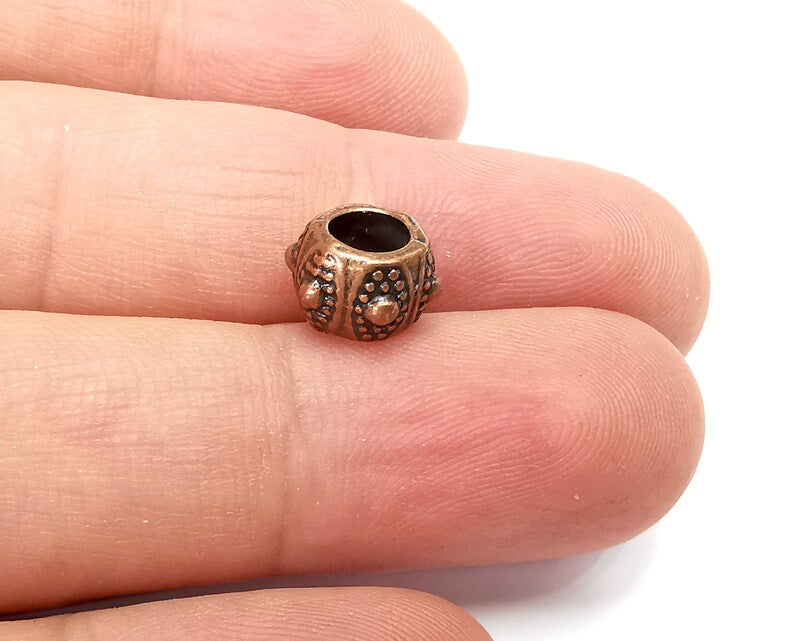 Cylinder Round Beads Antique Copper Plated (10mm) G28358