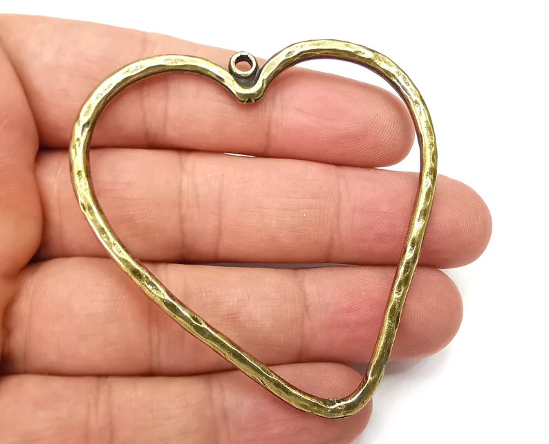 Heart Pendant Antique Bronze Plated (62x62mm) G28362