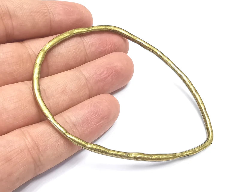 Hammered Drop Findings Antique Bronze Plated (86x68mm) G28363