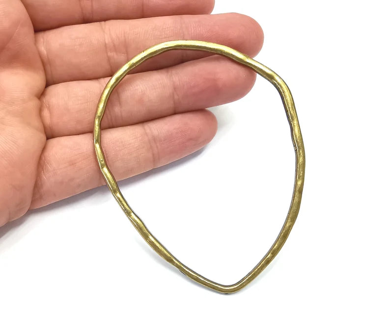 Hammered Drop Findings Antique Bronze Plated (86x68mm) G28363