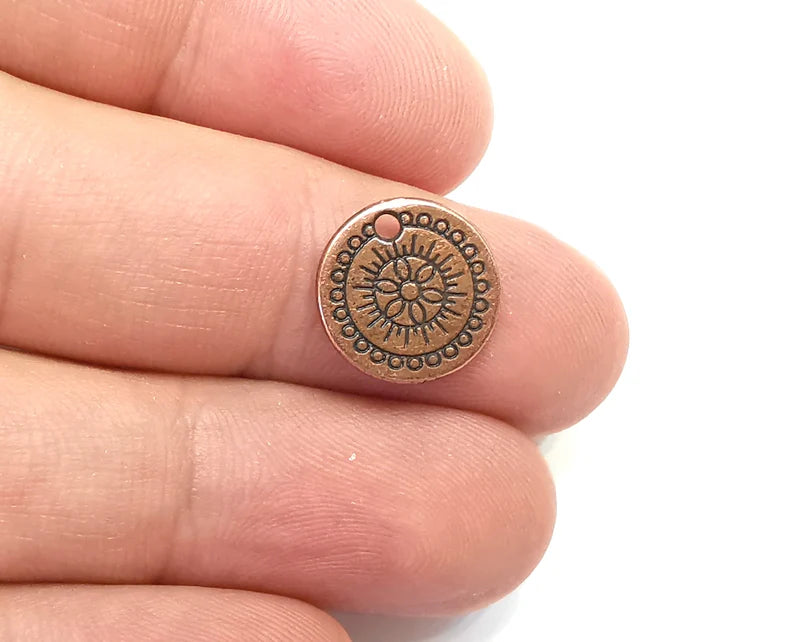 Ethnic Charms (Double sided) Antique Copper Plated (14mm) G28329