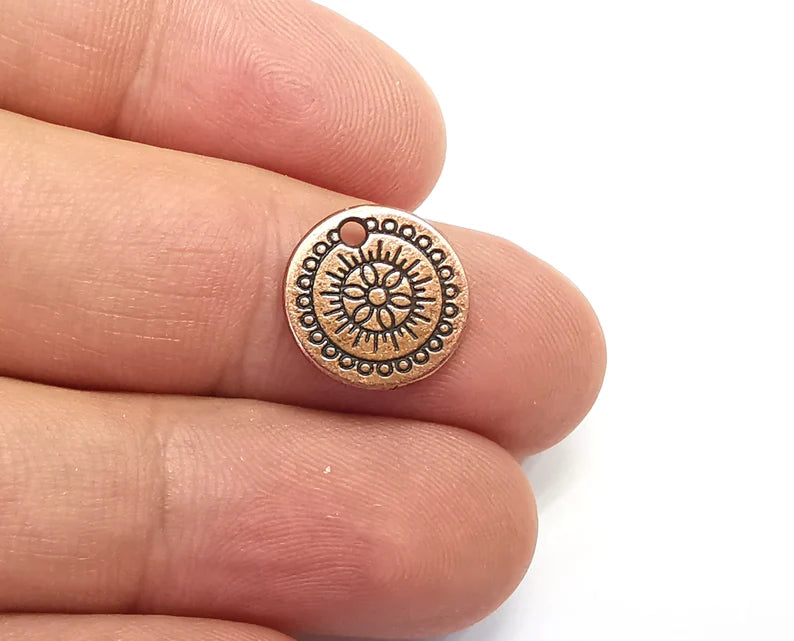 Ethnic Charms (Double sided) Antique Copper Plated (14mm) G28329