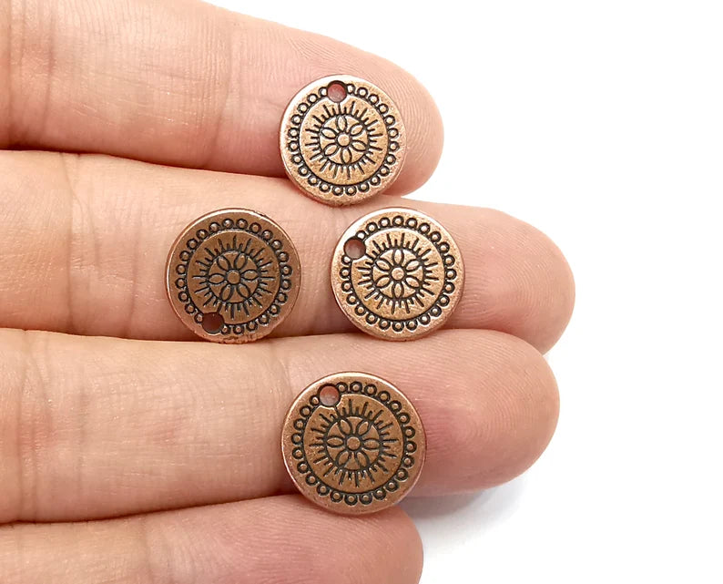 Ethnic Charms (Double sided) Antique Copper Plated (14mm) G28329