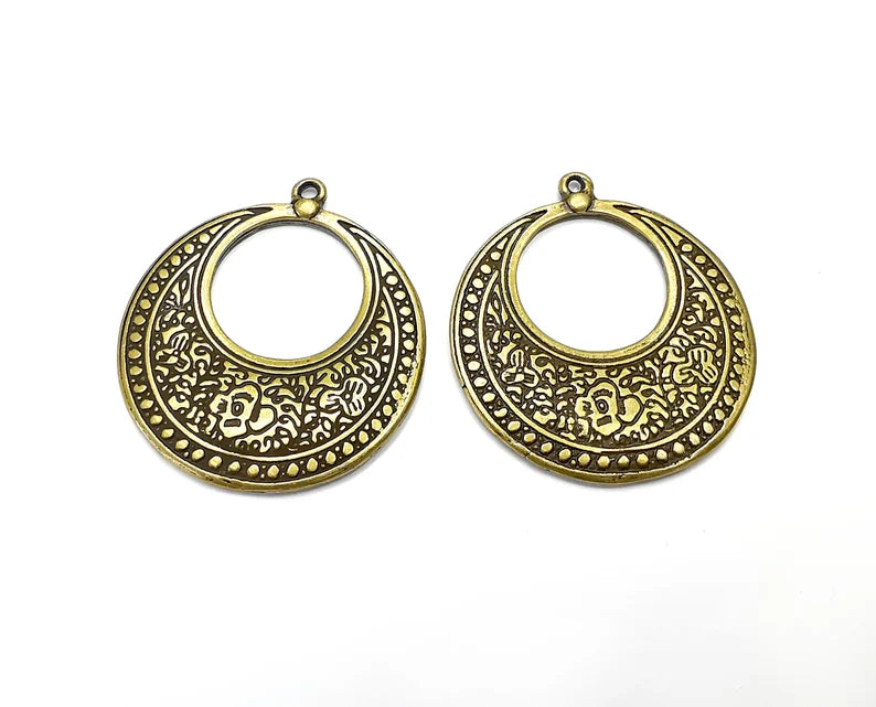 Ethnic Charms Antique Bronze Plated Charms (41x37mm) G28374