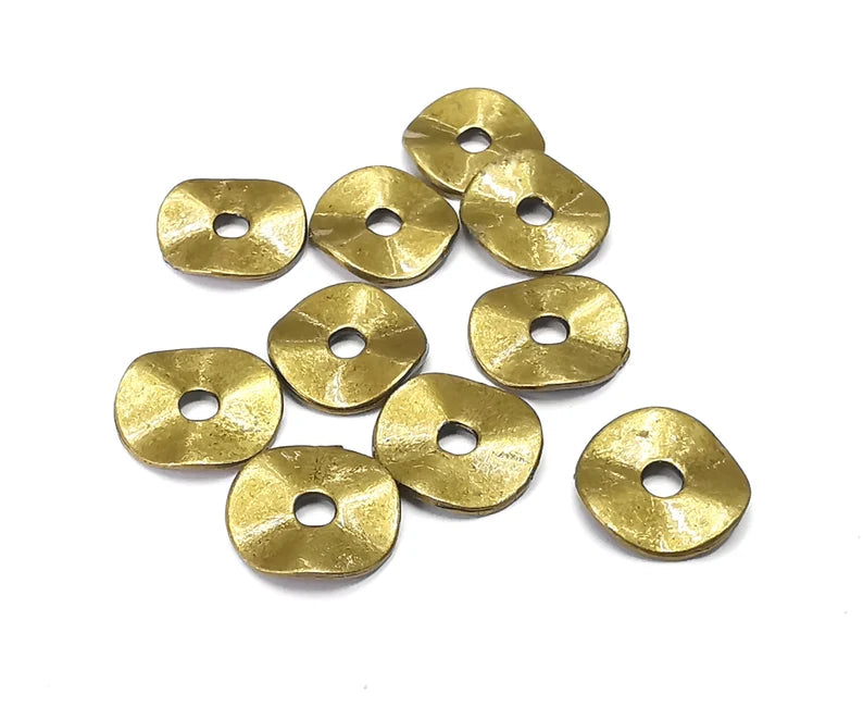 Wavy Disc Findings Antique Bronze Plated Round Connector (12mm) G28389