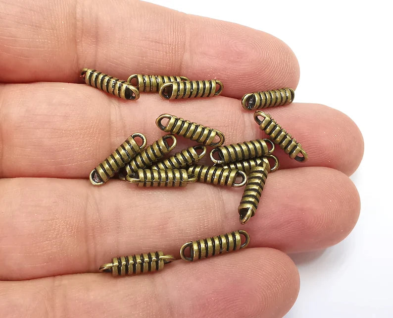 Spirals Swirl Connector Charms Antique Bronze Plated (14x4mm) G28395