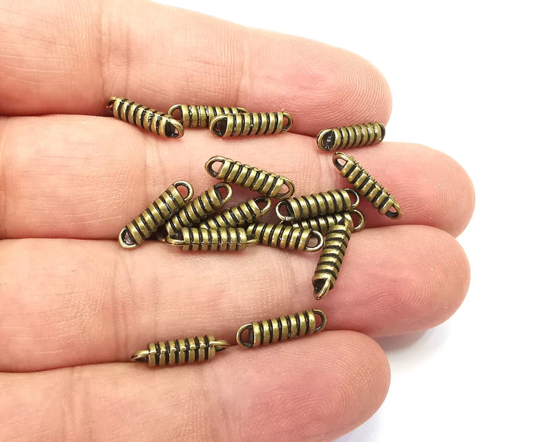 Spirals Swirl Connector Charms Antique Bronze Plated (14x4mm) G28395