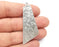 Hammered Plate Charms Pendant Antique Silver Plated (55x25mm) G28397