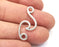 Wave Charms, Connector Antique Silver Plated (32x15mm) G28414