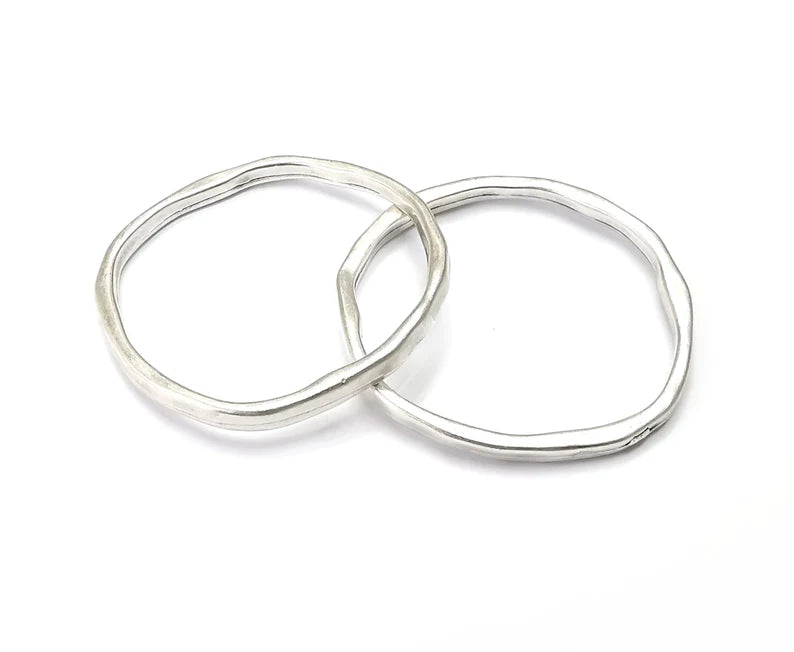 Hoop Connector, Charms Antique Silver Plated Findings (36mm) G28415