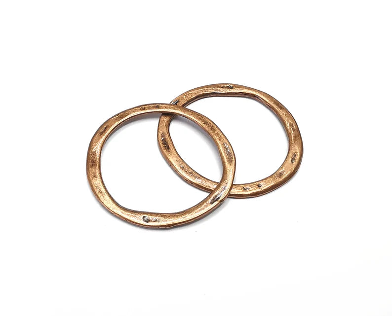 Hoop Circle Connector Antique Copper Plated Findings (26mm) G28365