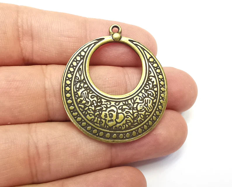Ethnic Charms Antique Bronze Plated Charms (41x37mm) G28374