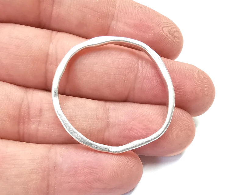 Hoop Connector, Charms Antique Silver Plated Findings (36mm) G28415