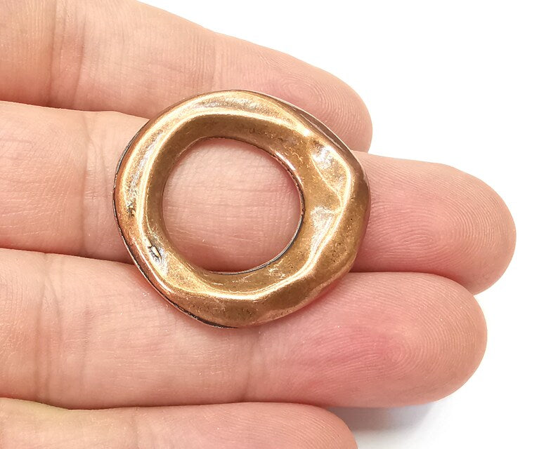 Circle Hoop Charms Findings, Antique Copper Plated (31mm) G28430