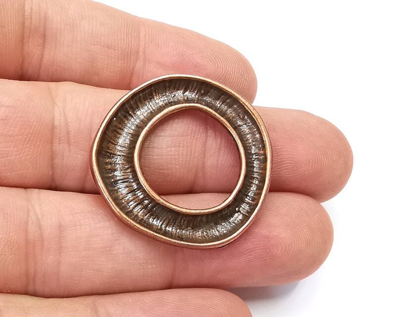 Circle Hoop Charms Findings, Antique Copper Plated (31mm) G28430