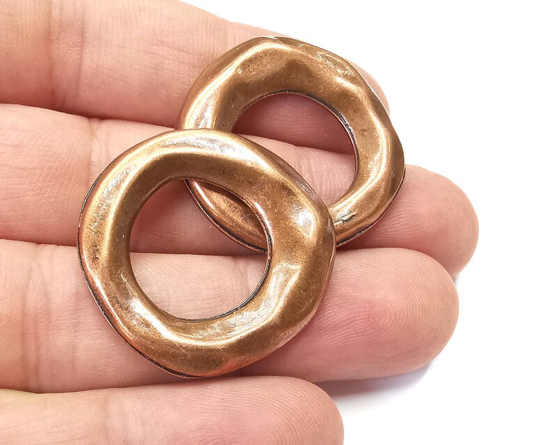 Circle Hoop Charms Findings, Antique Copper Plated (31mm) G28430