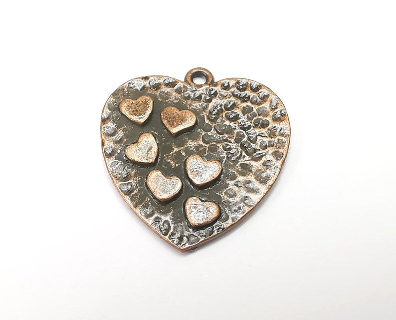 Hearts Charms Pendant Antique Copper Plated (28x27mm) G28515