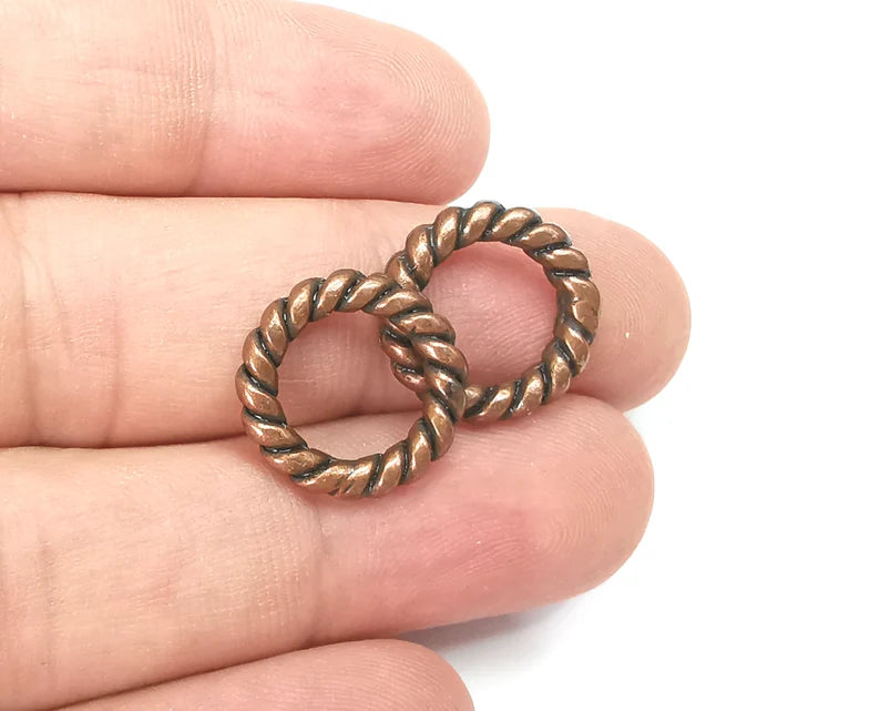 Twisted Circle Findings Antique Copper Plated Circle (17 mm) G28523