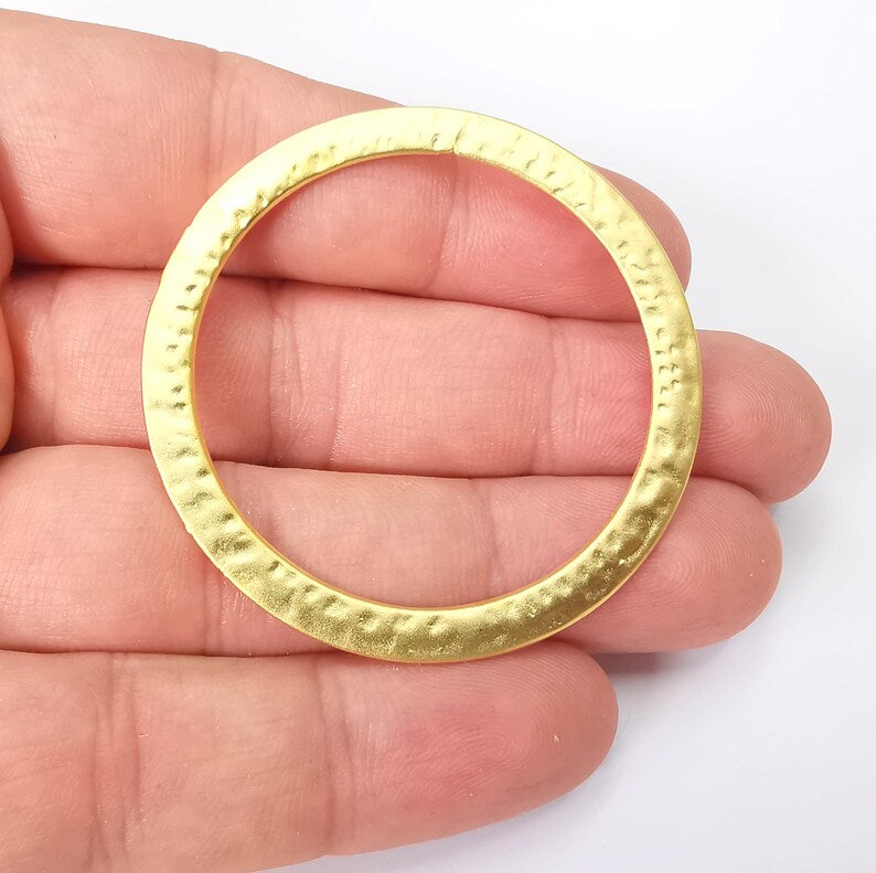 Hammered Gold Circle Gold Plated Findings (51mm) G28574