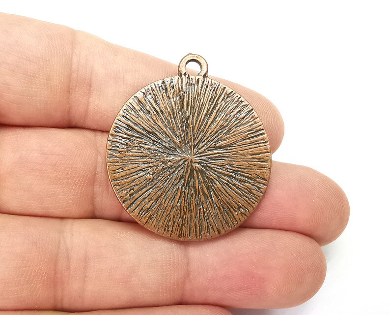 Dome Charms Round Pendant Antique Copper Plated (39x34mm) G28516