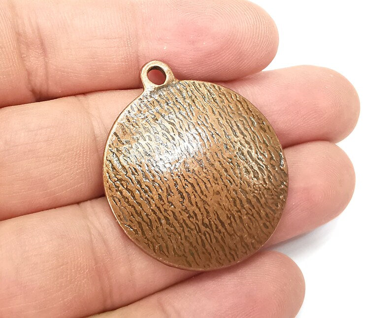 Dome Charms Round Pendant Antique Copper Plated (39x34mm) G28516