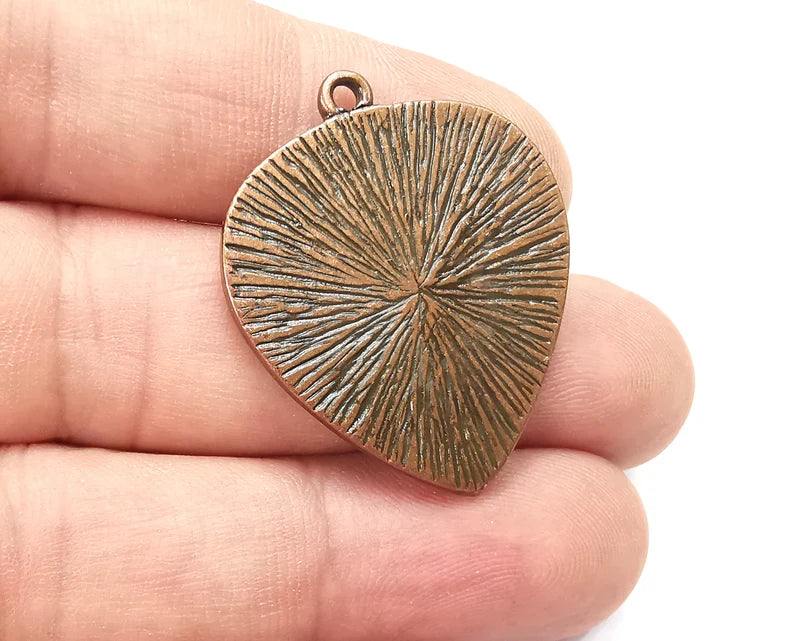 Sapling Branch Leaf Charms Pendant Antique Copper Plated (35x29mm) G28517