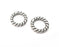 Twisted Round Connector Charms Antique Silver Plated Charms (17mm) G28668