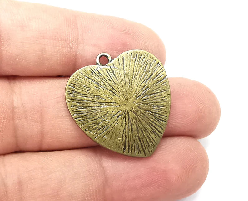 Hearts Charms Pendant Antique Bronze Plated (28x27mm) G28532