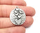 Hearts Crescent Charms Antique Silver Plated Hammered Charms (28x25mm) G28538