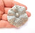 Large Flower Pendant, Antique Silver Plated DIY Pendant (65x58mm) G28565