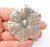 Large Flower Pendant, Antique Silver Plated DIY Pendant (65x58mm) G28565