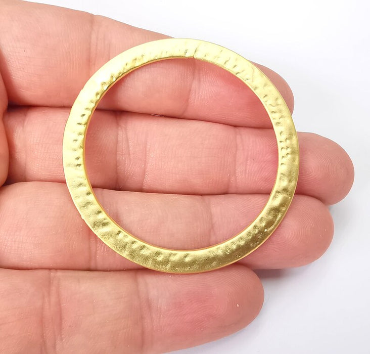 Hammered Gold Circle Gold Plated Findings (51mm) G28574