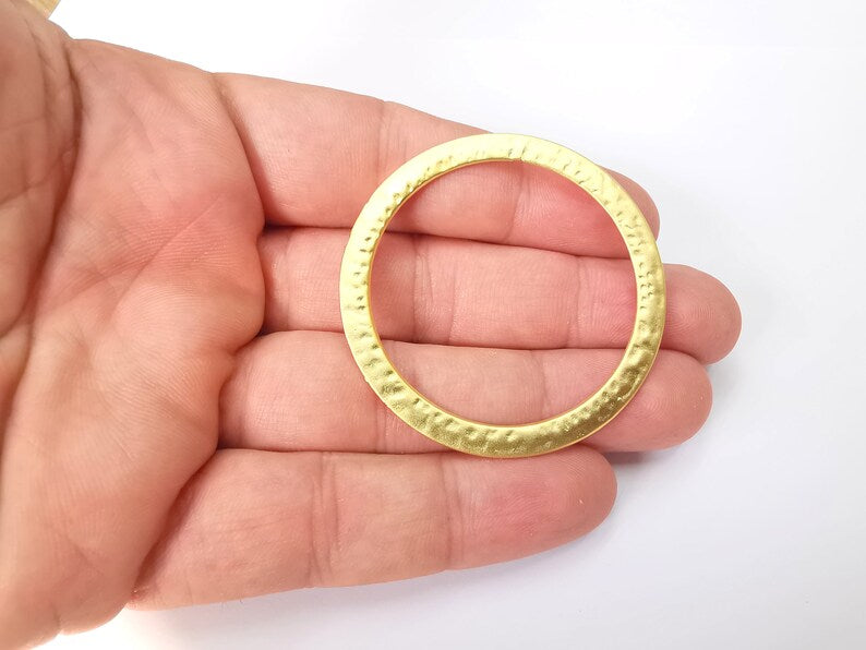 Hammered Gold Circle Gold Plated Findings (51mm) G28574