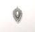 Unique Ethnic Tribal Charms Antique Silver Plated Teardrop Charms (36x19mm) G28584