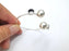 Silver Ball Head Bracelet Brass Cuff Blank Bezel Cabochon Base Adjustable Antique Silver (8mm blanks) G28621