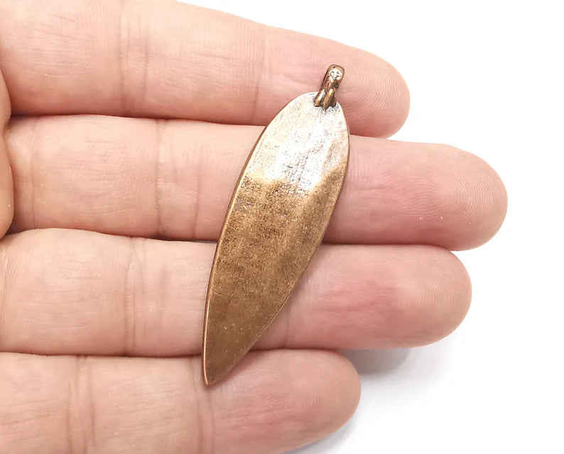Ethnic Charms Antique Copper Plated Leaf Charms (55x16mm) G28677