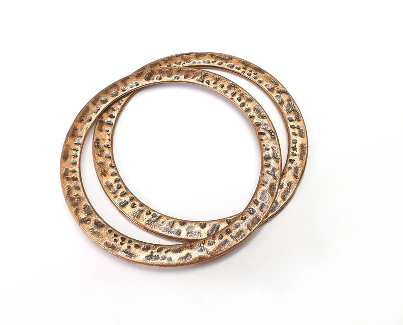 Hammered Antique Copper Plated Findings (51mm) G28694