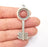 Key Pendant Bezel Antique Silver Plated Pendant (56x21mm) G28813