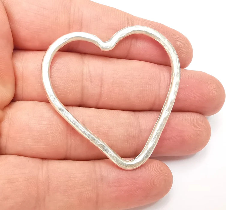 Heart Pendant Antique Silver Plated Pendant (49mm) G28823