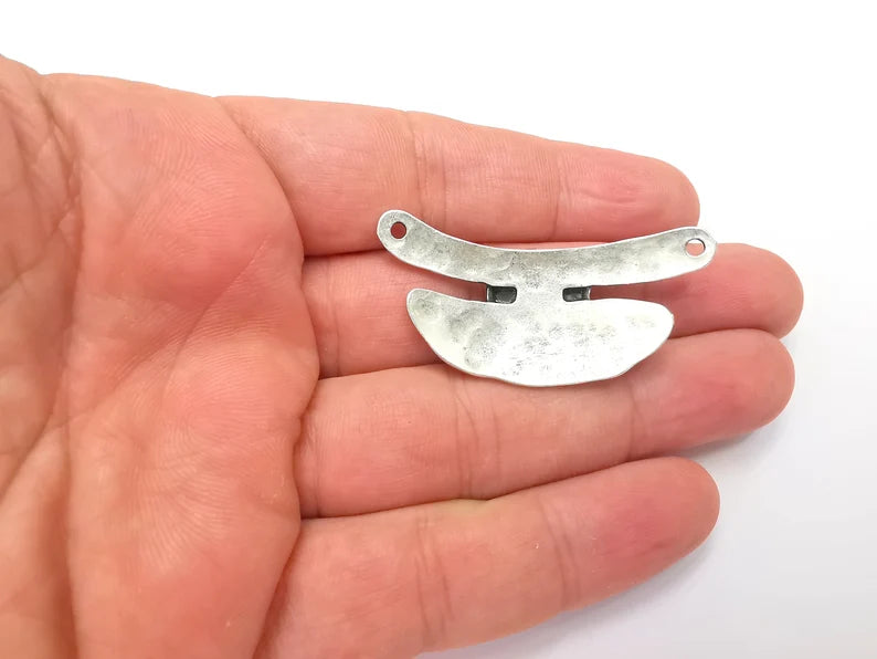 Unique Pendant Bezel, Resin Blank, inlay Mounting, Mosaic Frame Cabochon Base Dry Flower Setting, Antique Silver Plated 12x10mm bezel G28838